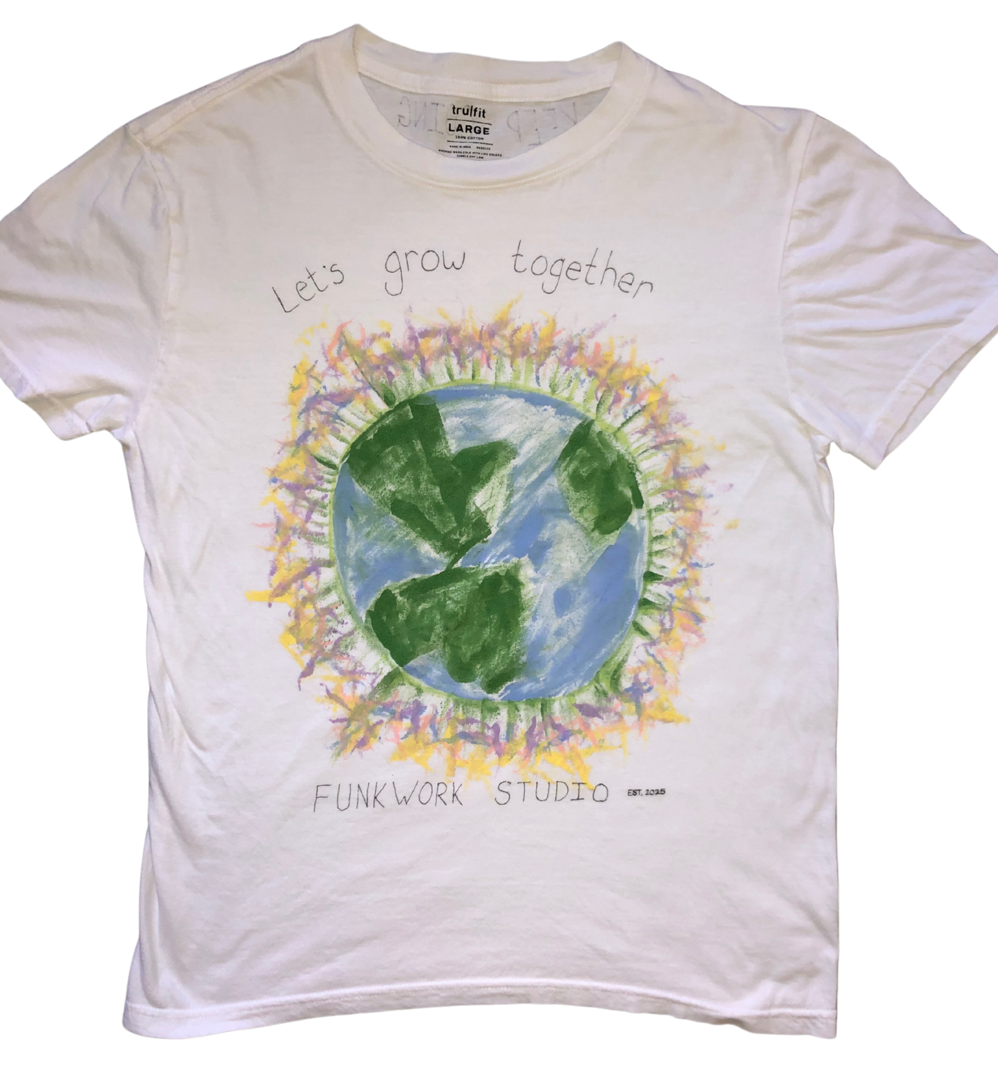 LETS GROW TOGETHER EARTH T-SHIRT (ONEofONE) LARGE!