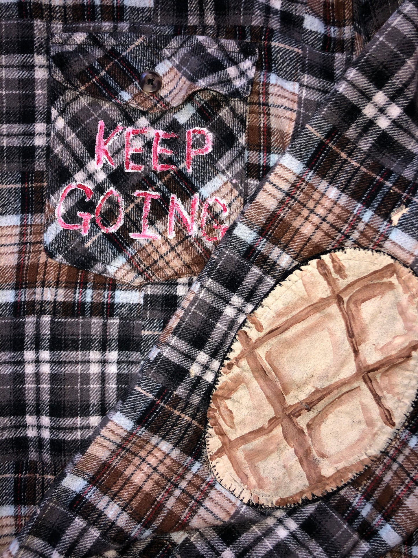 STRAWBERRY WAFFLE CONE FLANNEL (ONEofONE) LARGE!