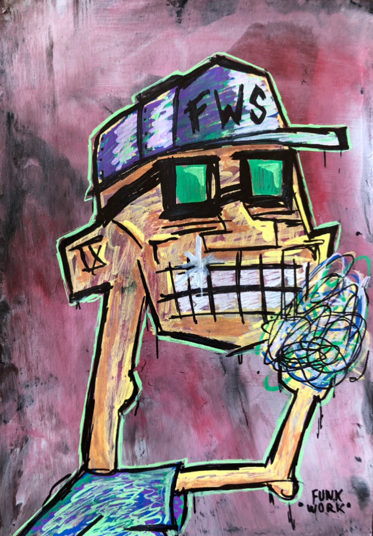“FUNKY COLIN No.7” FRAMED 5x7 DESK TOPPER by Funkwork Studio (Colin Cox)