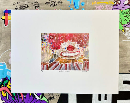 “CONFETTI THE CLOWN” LIMITED PRINT (5 prints) 8.5”x11” by FUNKWORK STUDIO (Colin Cox)