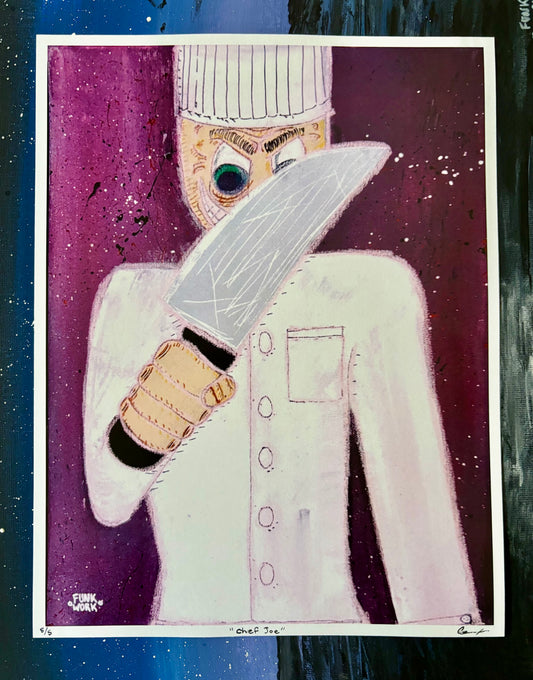 “CHEF JOE” LIMITED PRINT (5 prints) 8.5”x11” by Funkwork studio (Colin Cox)