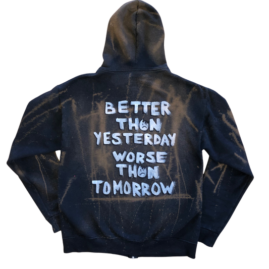 “KEEP GOING” HOODED ZIP-UP JACKET (ONEofONE) MEDIUM!
